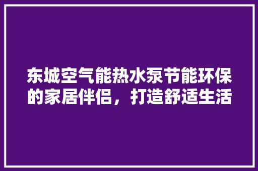 东城空气能热水泵节能环保的家居伴侣，打造舒适生活新体验