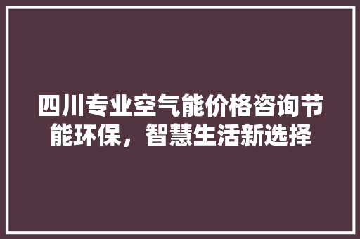 四川专业空气能价格咨询节能环保，智慧生活新选择