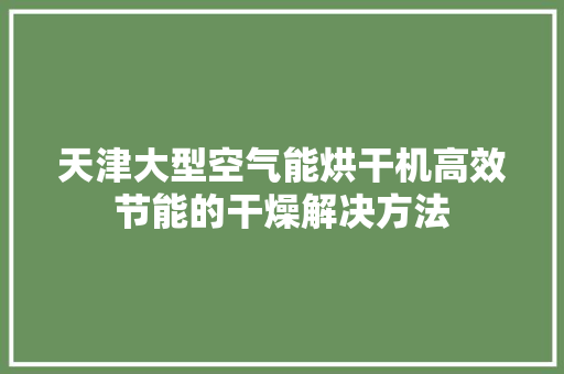 天津大型空气能烘干机高效节能的干燥解决方法