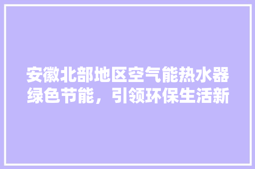 安徽北部地区空气能热水器绿色节能，引领环保生活新潮流