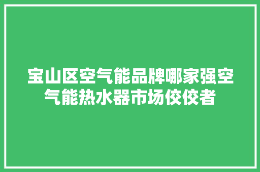 宝山区空气能品牌哪家强空气能热水器市场佼佼者