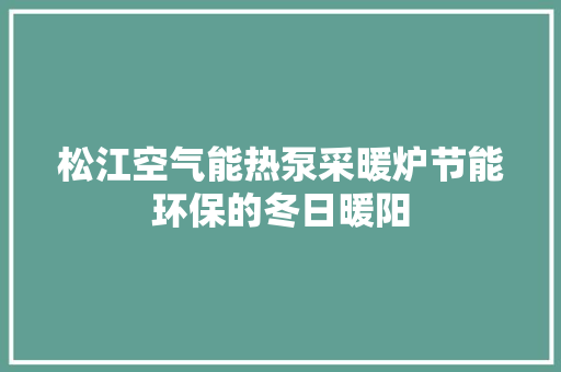 松江空气能热泵采暖炉节能环保的冬日暖阳