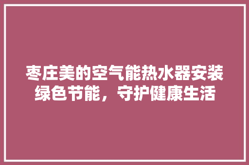 枣庄美的空气能热水器安装绿色节能，守护健康生活