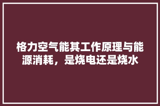格力空气能其工作原理与能源消耗，是烧电还是烧水