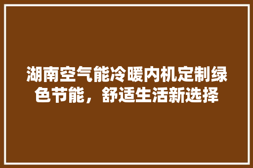 湖南空气能冷暖内机定制绿色节能，舒适生活新选择