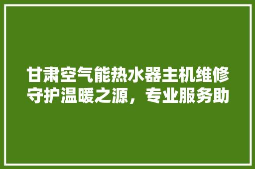 甘肃空气能热水器主机维修守护温暖之源，专业服务助力美好生活 家电维修