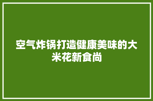 空气炸锅打造健康美味的大米花新食尚