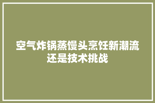 空气炸锅蒸馒头烹饪新潮流还是技术挑战