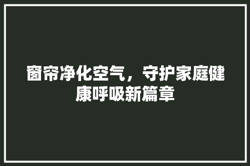 窗帘净化空气，守护家庭健康呼吸新篇章