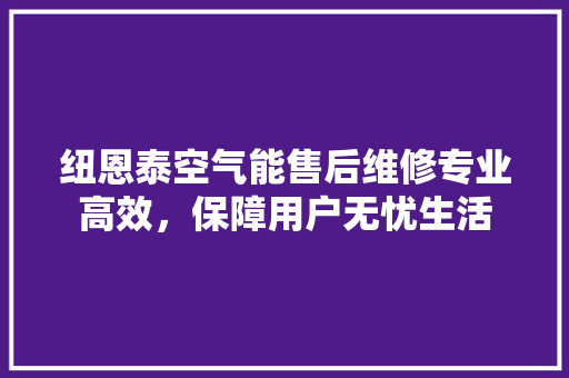 纽恩泰空气能售后维修专业高效，保障用户无忧生活 汽车维修