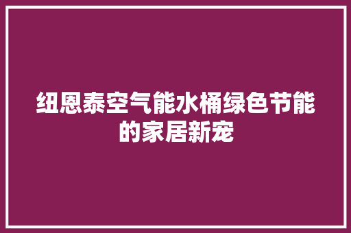 纽恩泰空气能水桶绿色节能的家居新宠 综合便民