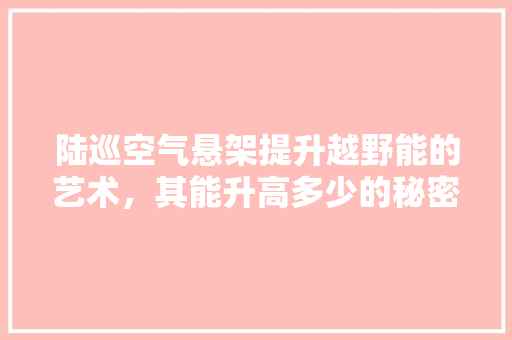 陆巡空气悬架提升越野能的艺术，其能升高多少的秘密