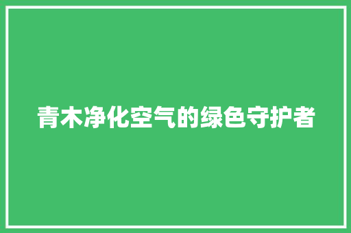 青木净化空气的绿色守护者