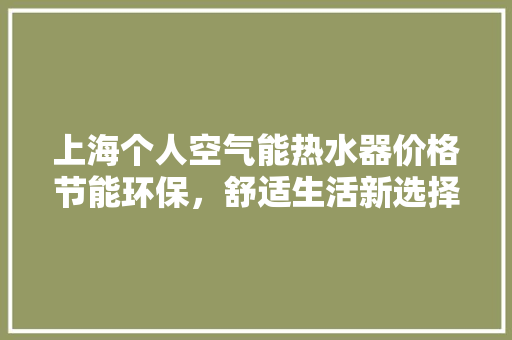 上海个人空气能热水器价格节能环保，舒适生活新选择
