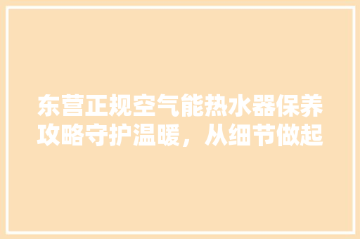 东营正规空气能热水器保养攻略守护温暖，从细节做起