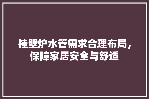 挂壁炉水管需求合理布局，保障家居安全与舒适