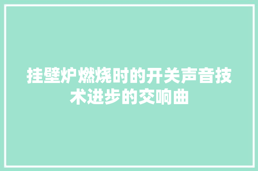 挂壁炉燃烧时的开关声音技术进步的交响曲
