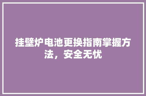挂壁炉电池更换指南掌握方法，安全无忧