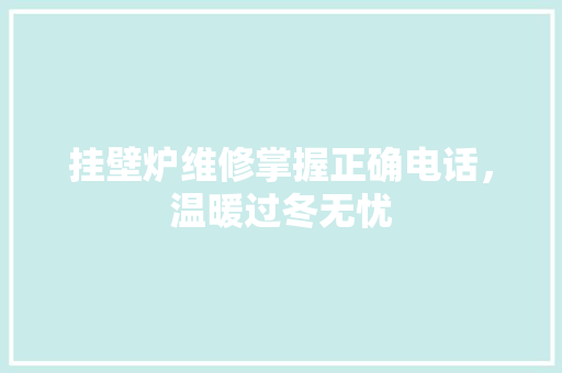 挂壁炉维修掌握正确电话，温暖过冬无忧 厨房维修