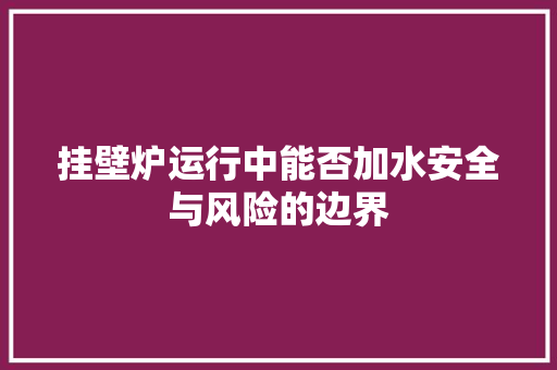 挂壁炉运行中能否加水安全与风险的边界