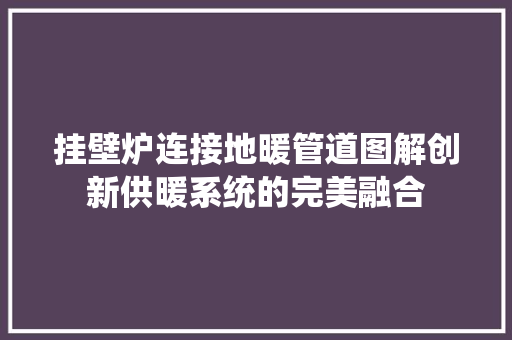 挂壁炉连接地暖管道图解创新供暖系统的完美融合