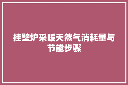 挂壁炉采暖天然气消耗量与节能步骤