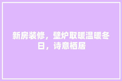 新房装修，壁炉取暖温暖冬日，诗意栖居