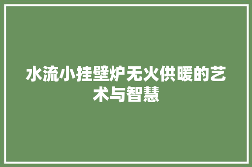 水流小挂壁炉无火供暖的艺术与智慧