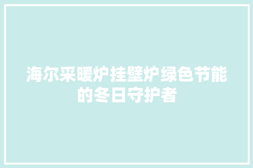 海尔采暖炉挂壁炉绿色节能的冬日守护者
