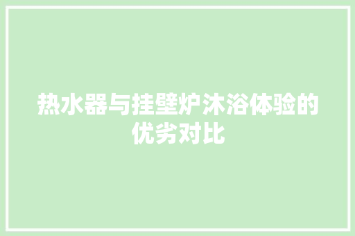 热水器与挂壁炉沐浴体验的优劣对比