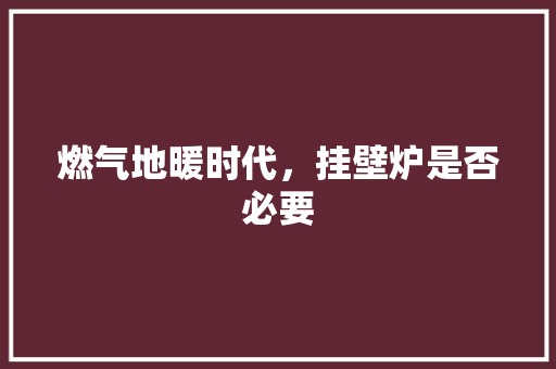 燃气地暖时代，挂壁炉是否必要