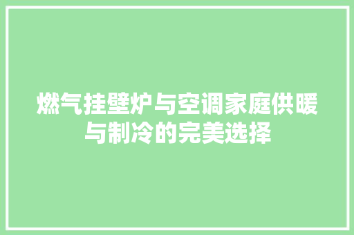 燃气挂壁炉与空调家庭供暖与制冷的完美选择