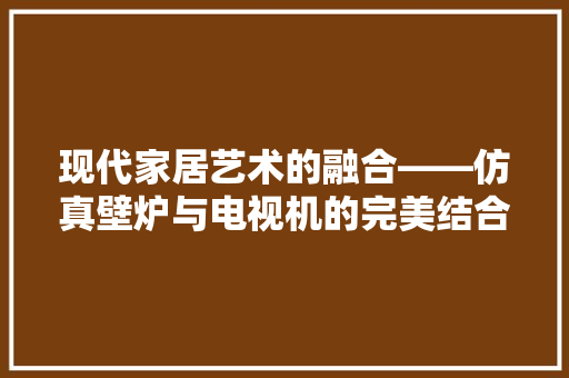 现代家居艺术的融合——仿真壁炉与电视机的完美结合