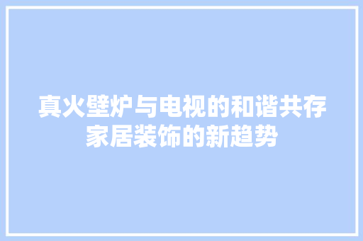 真火壁炉与电视的和谐共存家居装饰的新趋势