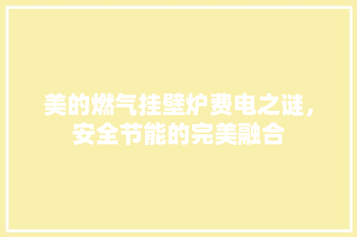 美的燃气挂壁炉费电之谜，安全节能的完美融合