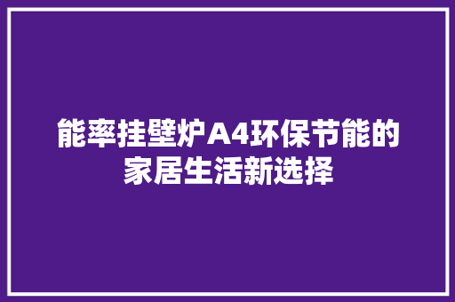 能率挂壁炉A4环保节能的家居生活新选择