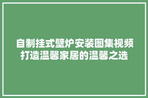 自制挂式壁炉安装图集视频打造温馨家居的温馨之选