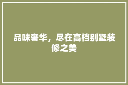 品味奢华，尽在高档别墅装修之美 品味奢华，尽在高档别墅装修之美 厨房维修