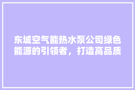 东城空气能热水泵公司绿色能源的引领者，打造高品质热水生活