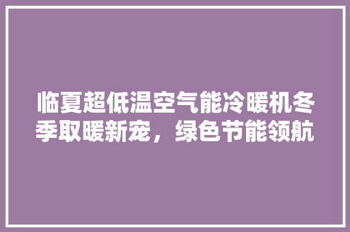 临夏超低温空气能冷暖机冬季取暖新宠，绿色节能领航未来