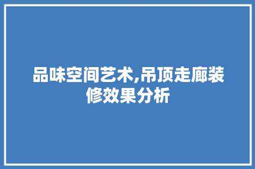 品味空间艺术,吊顶走廊装修效果分析 品味空间艺术,吊顶走廊装修效果分析 家电维修