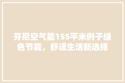 芬尼空气能155平米例子绿色节能，舒适生活新选择