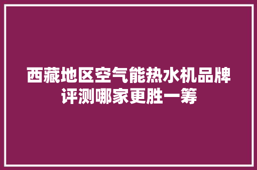 西藏地区空气能热水机品牌评测哪家更胜一筹 墙体维修