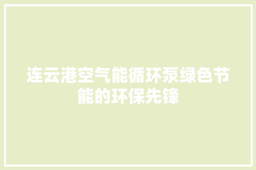 连云港空气能循环泵绿色节能的环保先锋