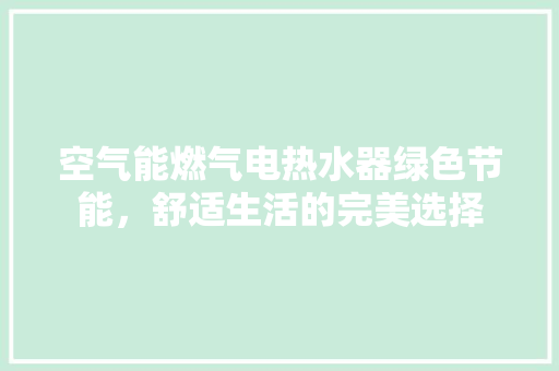 空气能燃气电热水器绿色节能，舒适生活的完美选择