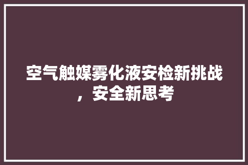 空气触媒雾化液安检新挑战，安全新思考