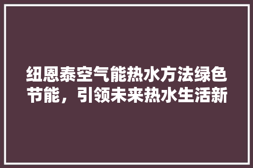 纽恩泰空气能热水方法绿色节能，引领未来热水生活新潮流