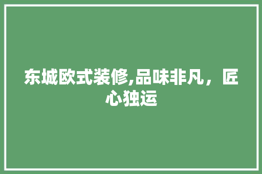 东城欧式装修,品味非凡，匠心独运 东城欧式装修,品味非凡，匠心独运 家电维修