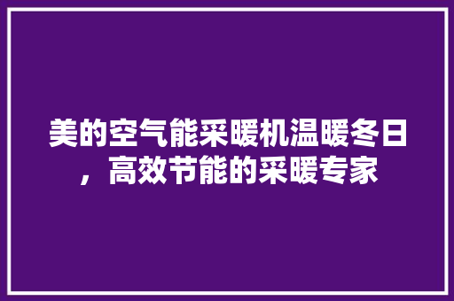 美的空气能采暖机温暖冬日，高效节能的采暖专家