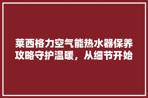 莱西格力空气能热水器保养攻略守护温暖，从细节开始